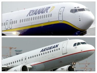 "Αερομαχίες" Aegean & Ryanair εντός και εκτός συνόρων...