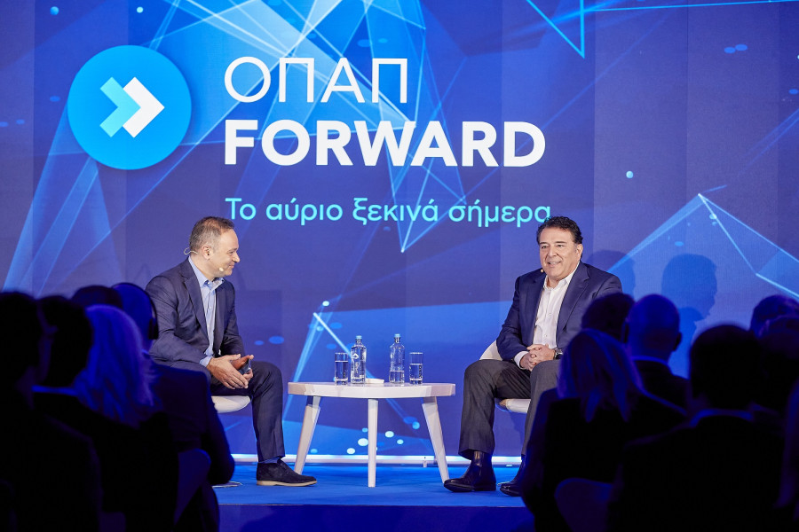 Fireside chat Μάρκου Βερέμη-Κώστα Μάλλιου σε εκδήλωση του ΟΠΑΠ Forward