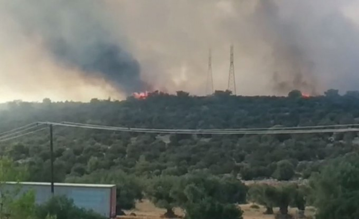 Φωτιά στη Μάνδρα: Εκκενώνονται οικισμοί
