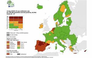Χάρτης ECDC: «Καμπανάκι» για Αττική και Κρήτη