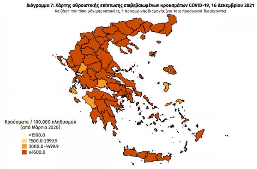 Διασπορά κρουσμάτων: 1.464 στην Αττική και 797 στη Θεσσαλονίκη