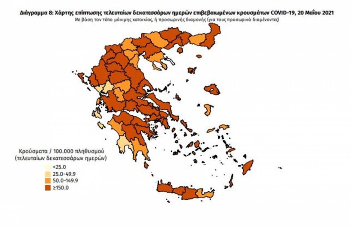 Διασπορά κρουσμάτων: 990 στην Αττική, 142 στη Θεσσαλονίκη