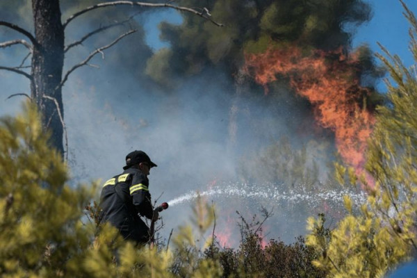 Φωτιά στον Κάλαμο- Καίει κοντά σε κατοικημένη περιοχή