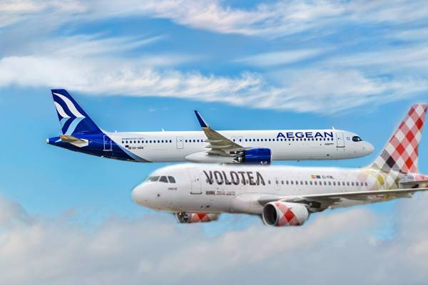 AEGEAN-Volotea: Eμπορική συνεργασία για πτήσεις με χρήση κοινών κωδικών (code-share)