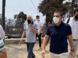 Τσίπρας από Εύβοια: Να κηρυχθούν αναδασωτέα τα καμένα