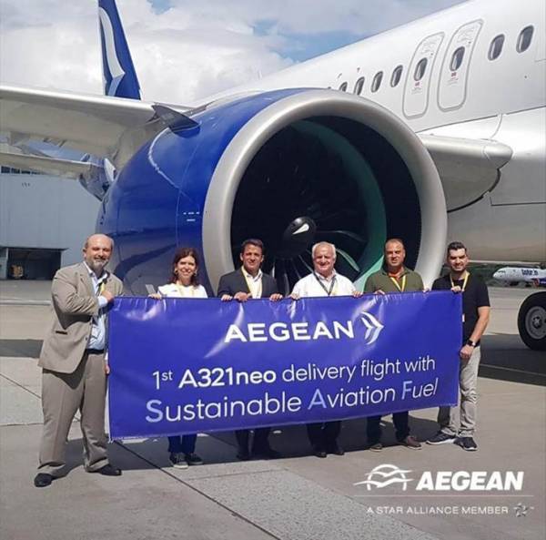 AEGEAN: Πρώτη δοκιμαστική πτήση με βιώσιμα αεροπορικά καύσιμα στην Ελλάδα