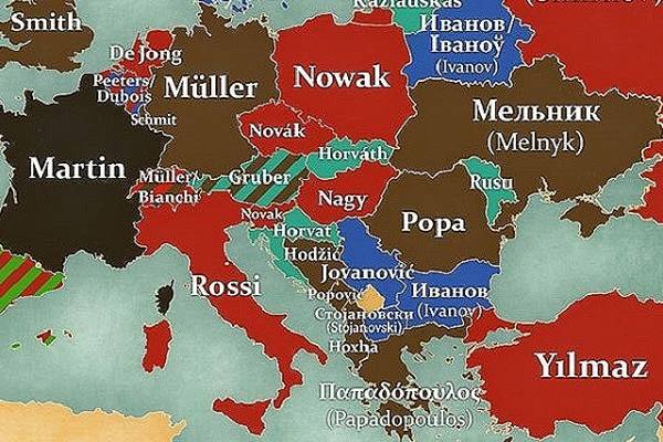 Ποιο είναι τα πιο διαδεδομένα επίθετα κάθε χώρας;
