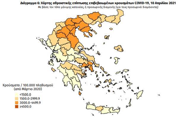 Διασπορά κρουσμάτων: Σχεδόν τα μισά κρούσματα στην Αττική