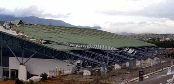 ΕΤΑΔ: Σοβαρές ζημιές στο Ολυμπιακό Κέντρο Γαλατσίου λόγω του ανεμοστρόβιλου