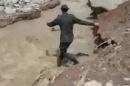Viral video: Συγκλονιστική διάσωση σκύλου από ορμητικό χείμαρρο!