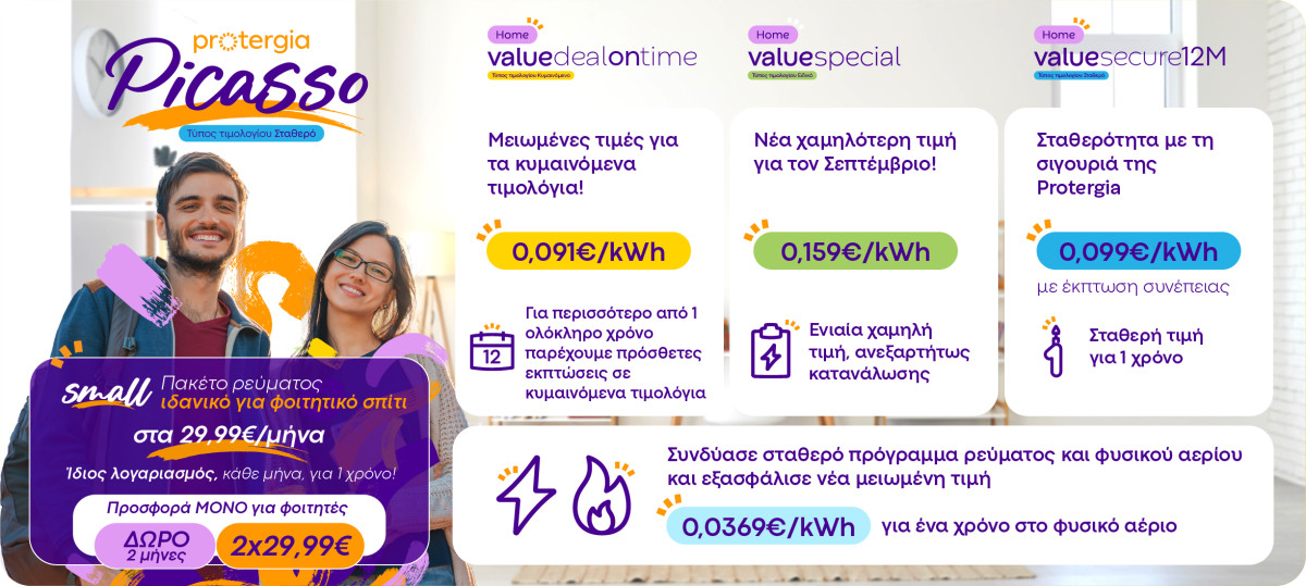 Φθινόπωρο με χαμηλότερες τιμές από την Protergia – Πόσο κατεβάζει τα «πράσινα» τιμολόγια