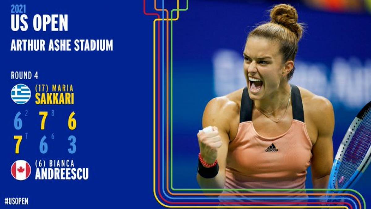 Σάκκαρη: Πρόκριση στους «8» του US Open
