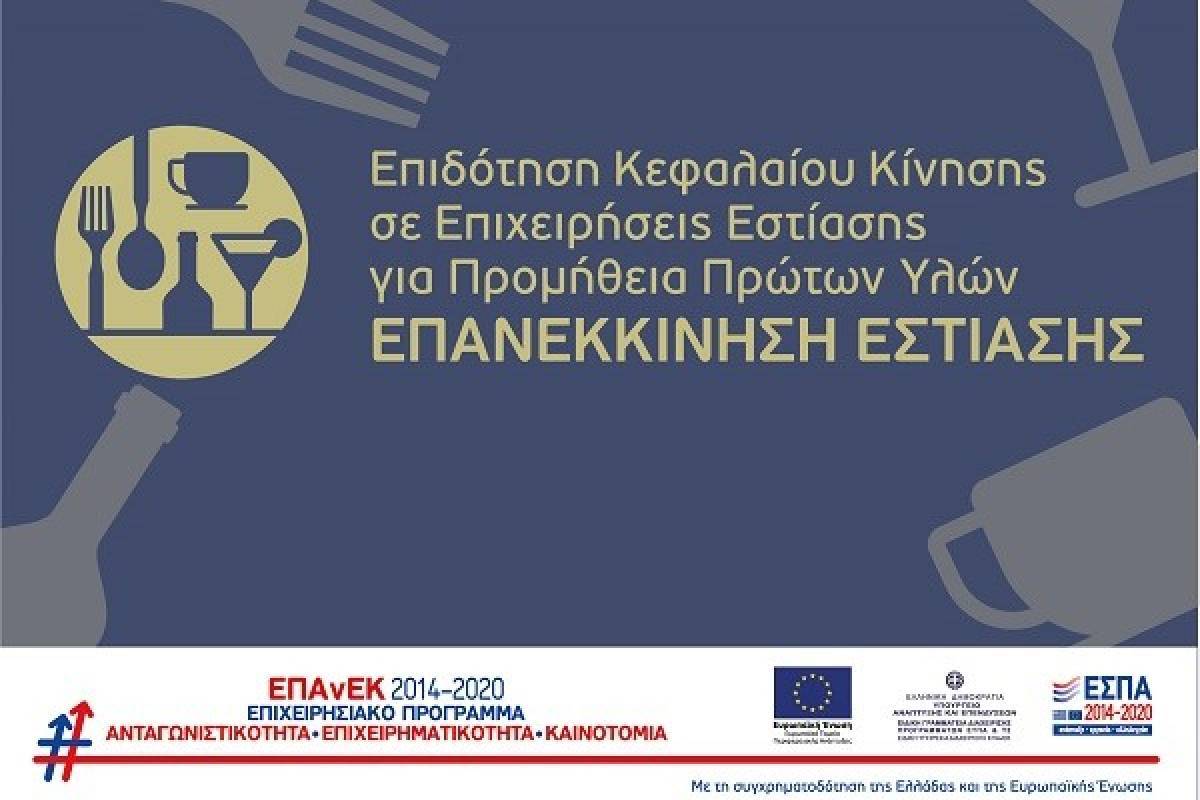 «Επανεκκίνηση Εστίασης»: Δόθηκαν €150,35 εκατ. για 15.499 ενταγμένα έργα