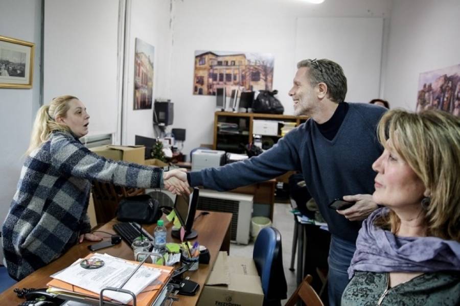 Επίσκεψη Παύλου Γερουλάνου στον Κόμβο Αλληλοβοήθειας Πολιτών του δήμου Αθηναίων
