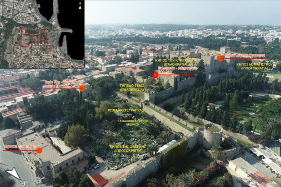 ΥΠΠΟΑ-Ρόδος: Νέο διαχρονικό μνημειακό σύνολο 18 στρεμμάτων στη Μεσαιωνική πόλη