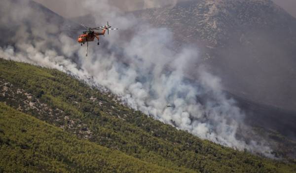 Στάχτη 75.000 στρέμματα στα Βίλια - Φωτογραφία από δορυφόρο
