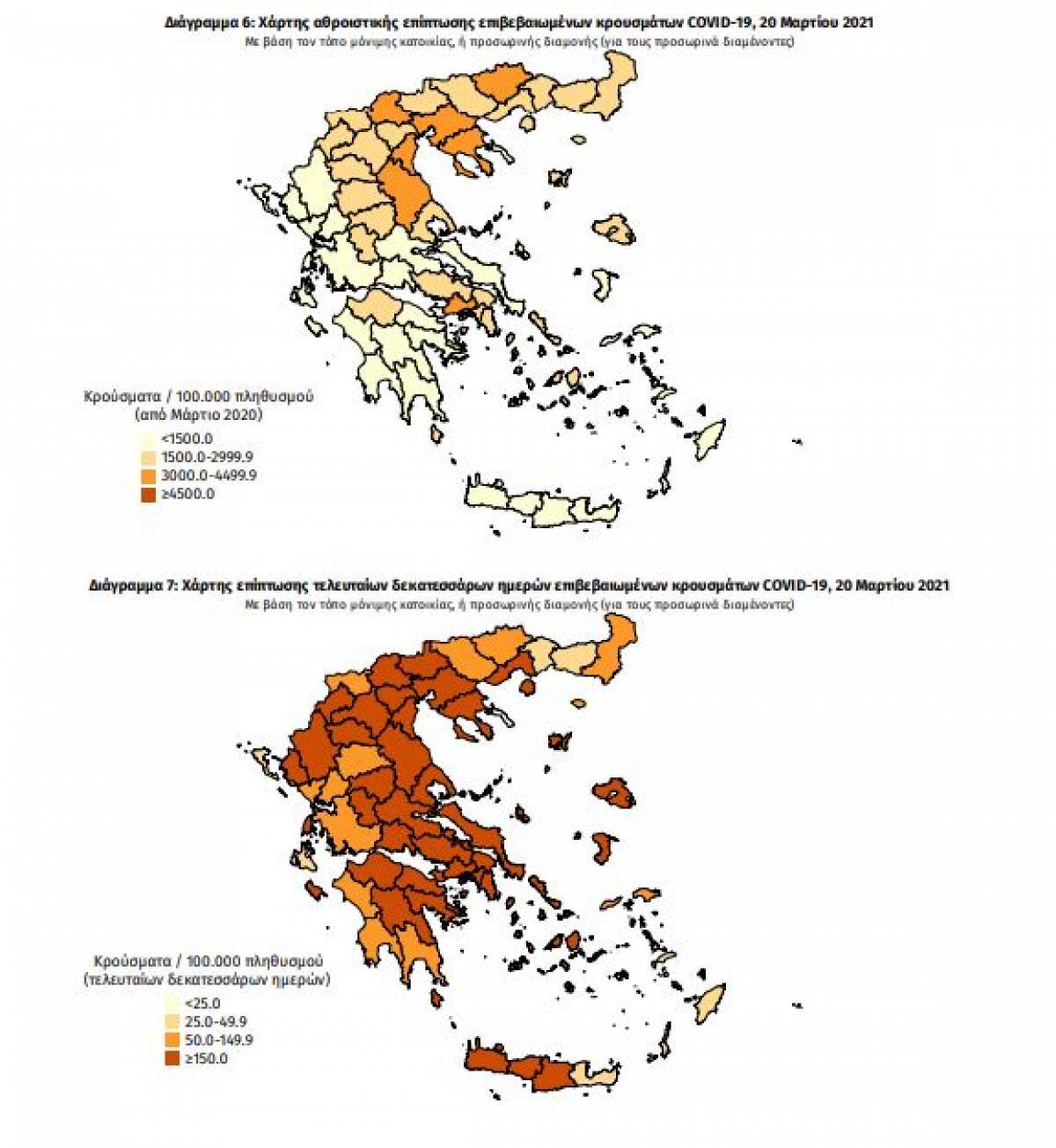 Διασπορά κρουσμάτων: Στο «κόκκινο» Αθήνα, Πειραιάς, Θεσσαλονίκη, Πάτρα