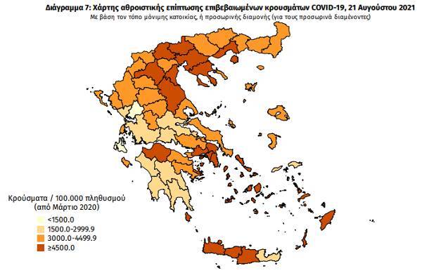 Διασπορά κρουσμάτων: 798 στην Αττική- 287 στην Κρήτη-281 στη Θεσσαλονίκη