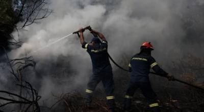Με τις αναζωπυρώσεις παλεύουν οι πυροσβέστες στην Εύβοια