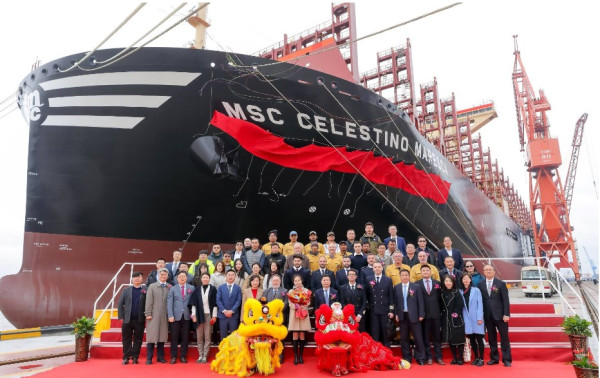 Η ΜSC παρέλαβε το γιγαντιαίο containership «MSC Celestino Maresca» (video)