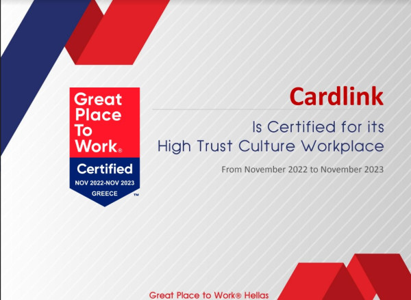 Cardlink: Αναδείχθηκε σε «Great Place to Work®» από τους εργαζόμενους