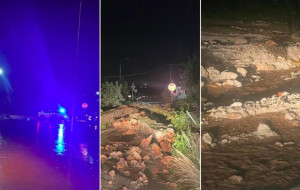 Κεφαλονιά: Πλημμυρισμένοι δρόμοι, ζημιές και κατολισθήσεις λόγω ισχυρής βροχόπτωσης
