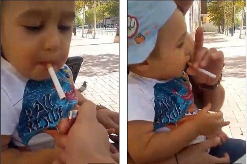 Χαμός στα social media: Δίνουν σε αγοράκι μπύρα και τσιγάρο (vid)