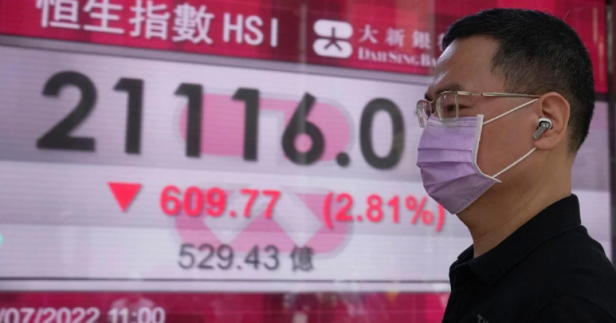 Στο «κόκκινο» οι ασιατικές αγορές- «Βουτιά» στο Χονγκ Κονγκ