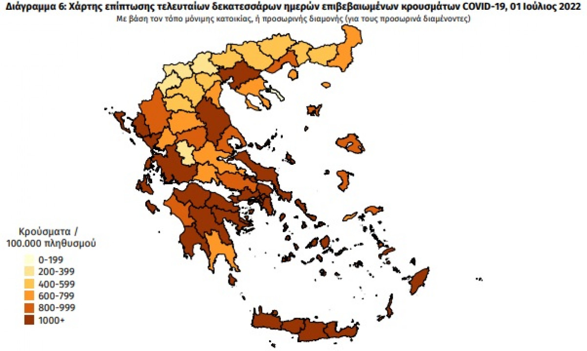Διασπορά κρουσμάτων: 9.200 στην Αττική, 1.335 στη Θεσσαλονίκη