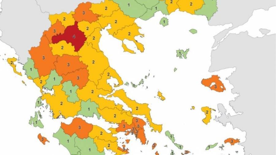 Κορονοϊός: Ο νέος επικαιροποιημένος επιδημιολογικός χάρτης της Ελλάδας